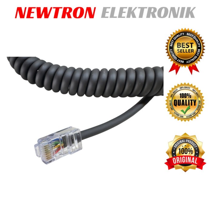 JTTOP" KABEL MIC ICOM IC-2300 IC-2200 IC-2100 PTT HANDMIC MICROPHONE HM133V