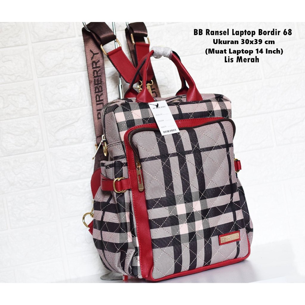 Tas Burberry Ransel Laptop 68 Wanita Multifungsi 3in1 -KwalitasGan