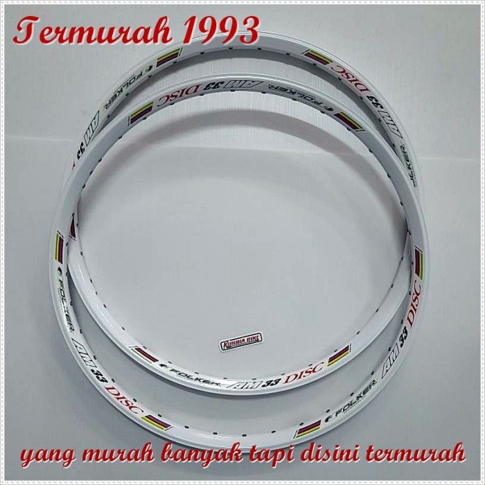 Rims Velg 26 Folker AM33 36H Alloy Disc Sparepart Sepeda Termurah *