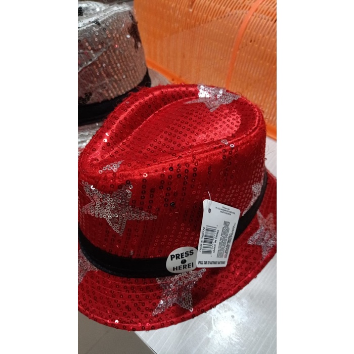Led Light Up Hat Topi Fedora Michael Jackson Led