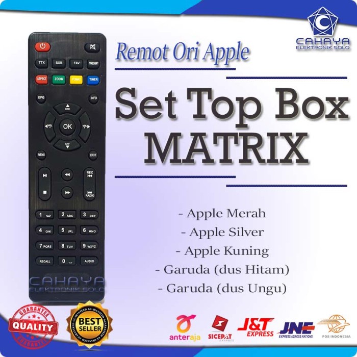 JTTOP" REMOT REMOTE STB MATRIX APPLE ASLI ORIGINAL GARUDA MERAH SILVER