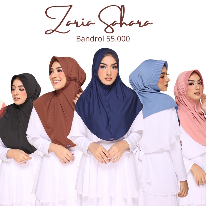 Hijab Instan Polos Zaria Sahara Elzatta Serut Belakang Se Dada