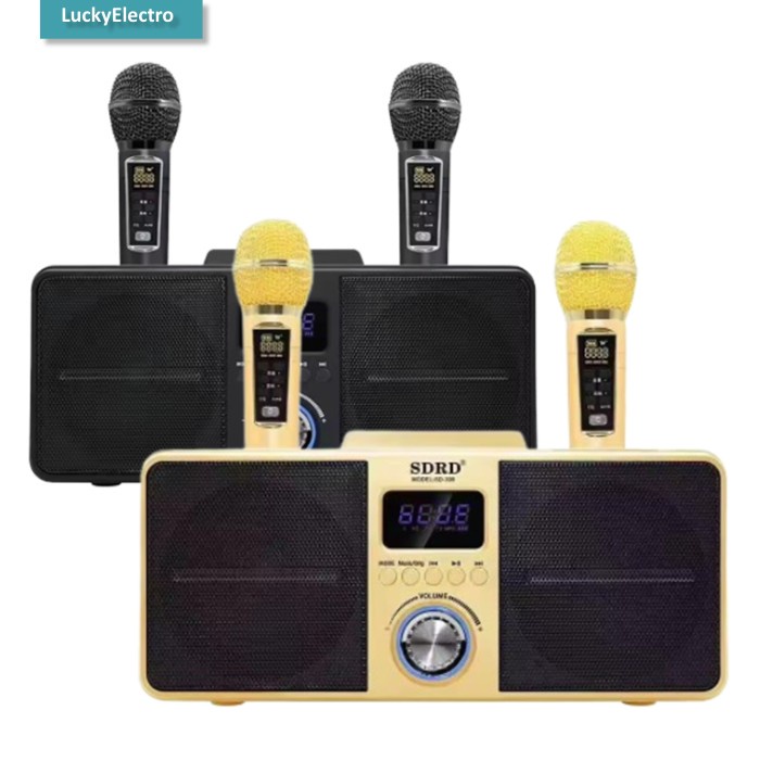 SDRD SD 309 Wireless Karaoke Dual Mikrofon Nirkabel Bluetooth