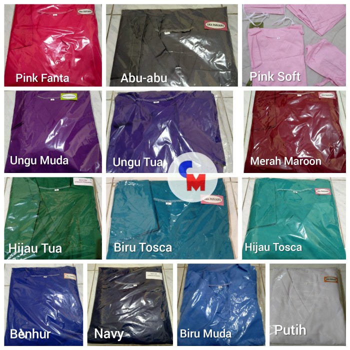 Ready Baju dinas perawat dan baju OK lengan panjang tanpa bordir