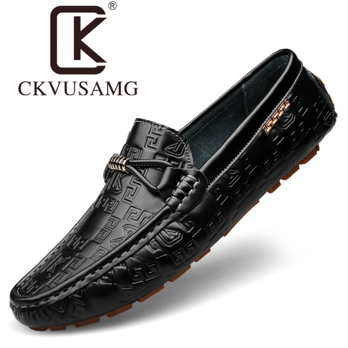 IMPORT KULIT SAPI ASLI MODERN GAYA SEPATU PRIA TASSEL LOAFER FULL BLAC