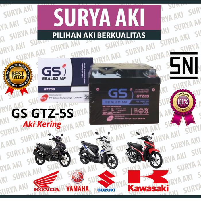 DISKON AKI MOTOR GTZ5S AKI KERING MF AKI MOTOR BEAT ESP BEAT F1 VARIO 110 READYY