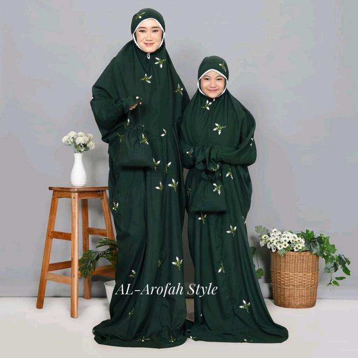Mukena Terusan Anak Remaja/Smp SD Zalina Mukenah Muslim Panjang Wanita Motif Bunga