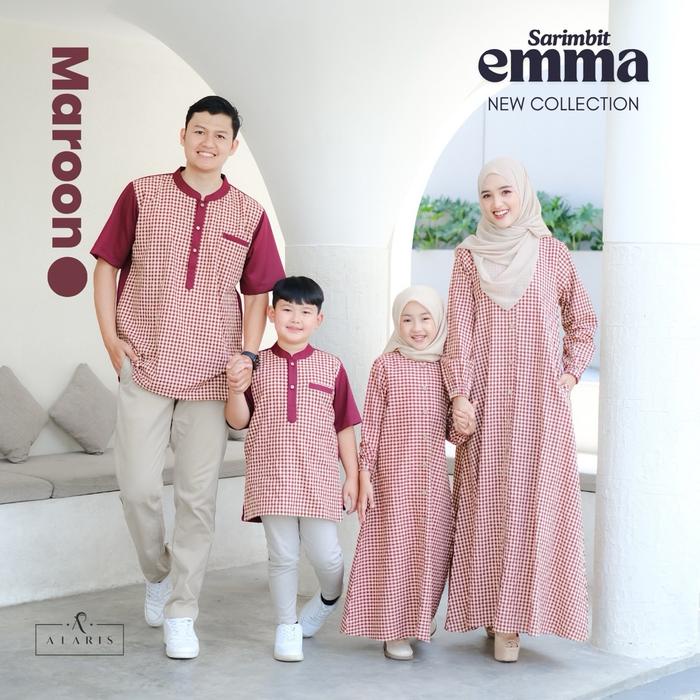 Emma Dress Kids / Gamis anak model Casual / Gamis katun anak / Gamis anak motif kotak kotak / Gamis