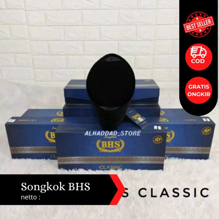 Songkok BHS Classic Peci Hitam BHS AC Tinggi 8 9 10