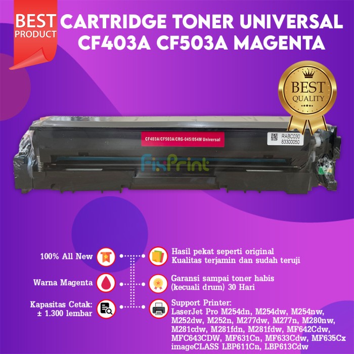 Ready Tinta Toner 202 CF500A-03 Compatible Color Laserjet M254dw M254nw