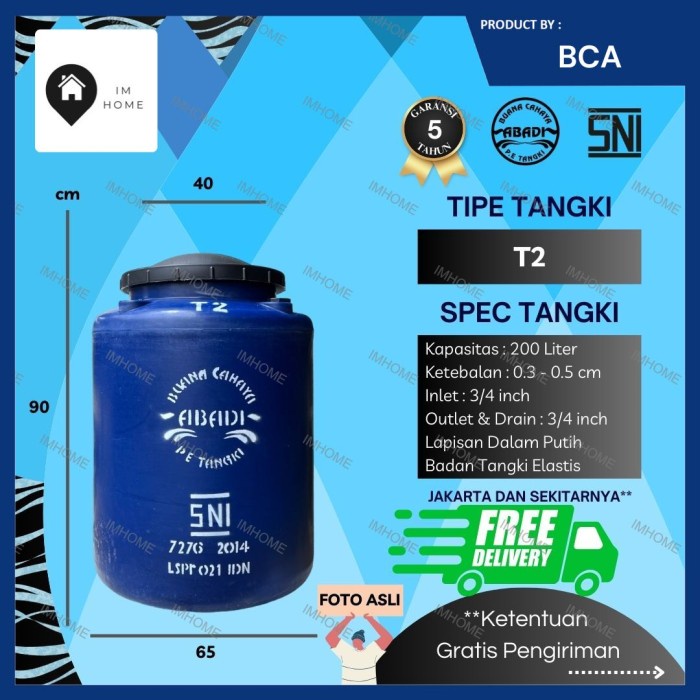 Tangki / Toren Air BCA 250 Liter T250 Murah Tangki 200 Liter Kecil