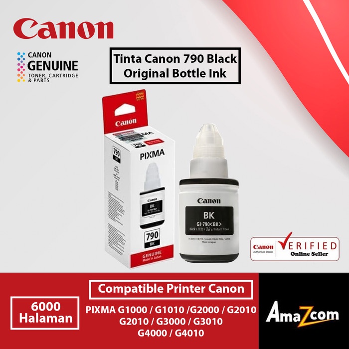 Ready Tinta Canon 790 Black Original Datascript Ink Bottle Tinta Printer Canon G1000 G1010 G2000