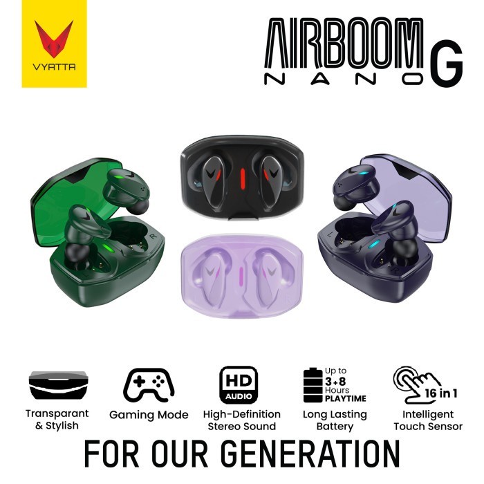 VYATTA AIRBOOM NANO G TWS BLUETOOTH HEADSET EARPHONE GAMING G