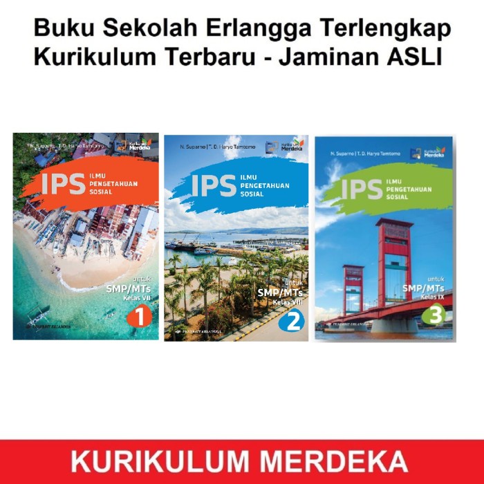 Buku Pelajaran Ips Smp Mts Kelas 7 8 9 N Suparno Haryo Tamtomo Kurikulum Merdeka Erlangga Tahun