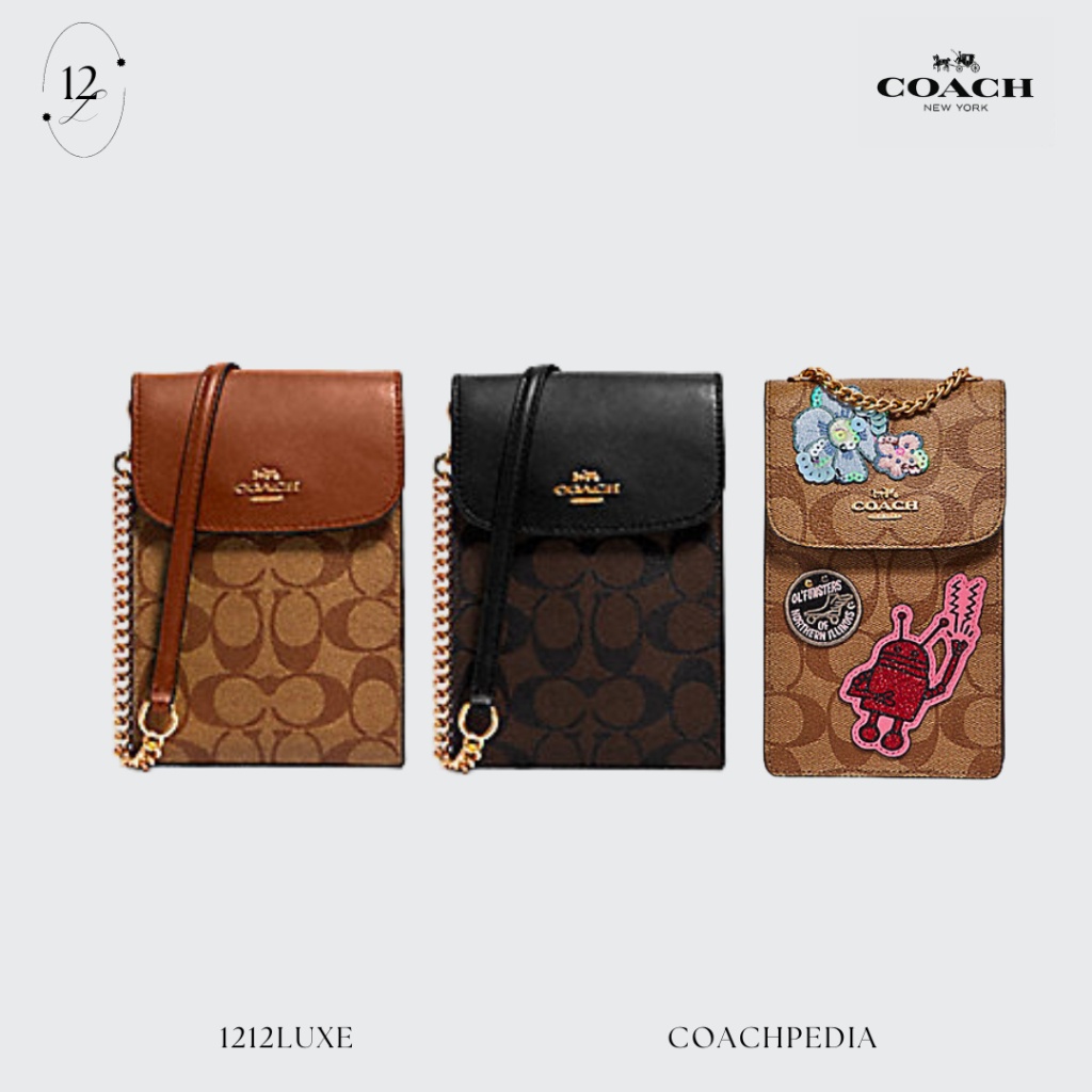 Coach Phone Holder Crossbody Patch Tas Dompet HP Slot Kartu Wanita Original Ready Stock COD