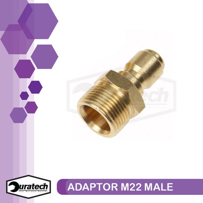 Adaptor quick release M22 male ke selang hose jet cleaner 1/4 - Quick release adaptor M22 laki