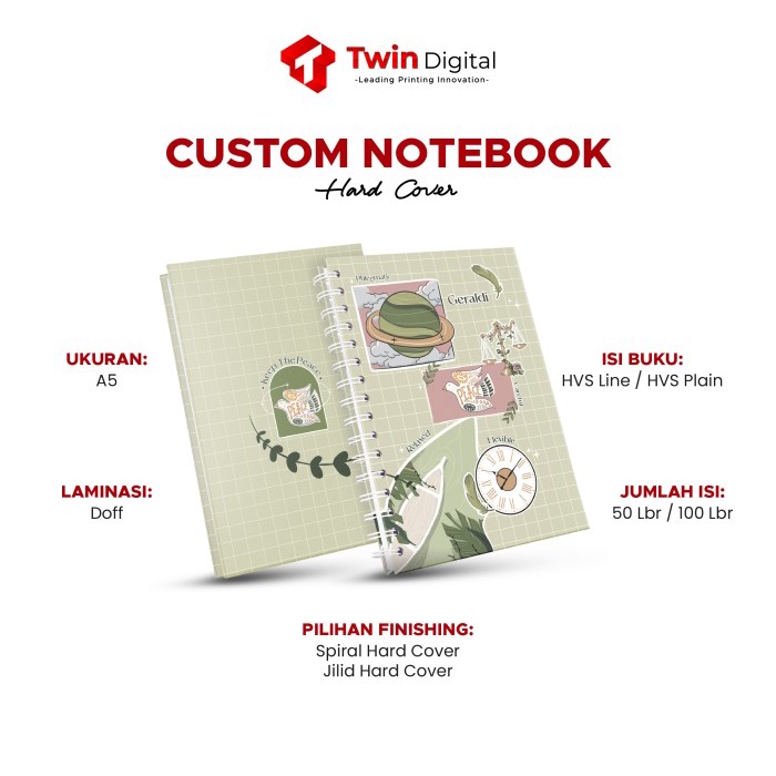 

BARANG TERLARIS Custom Notebook Hard Cover Tema Personality Buku Catatan - Paperbook