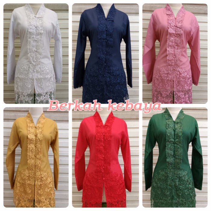 setelan kebaya encim modern betawi bordir putih jumbo