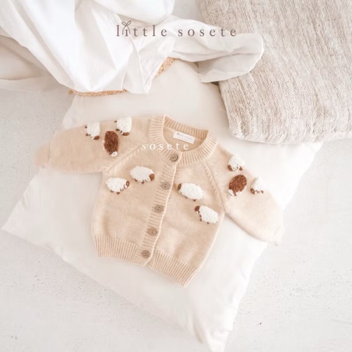 Little Sosete - Unisex Knit Cardigan Baby Newborn / Sweater Baby Rajut Knit *Cardigan Knit Anak Bayi