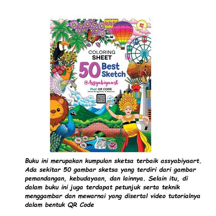

COLORING SHEET 50 BEST SKETCH PLUS QR CODE TEKNIK MENGGAMBAR DAN MEWARNAI RUANG KATA