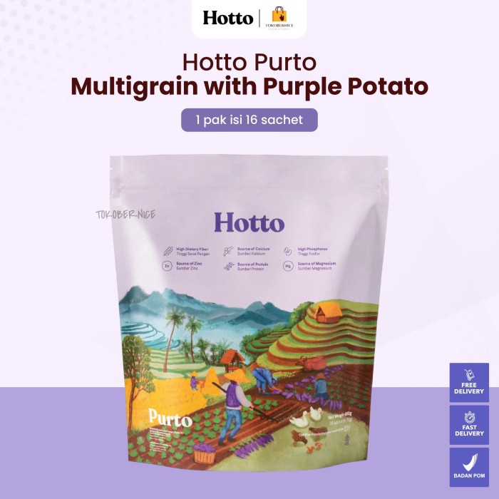 

JAMIN MURAH !!! Hotto Purto Multigrain with Purple Potato Pouch @16 Sachet