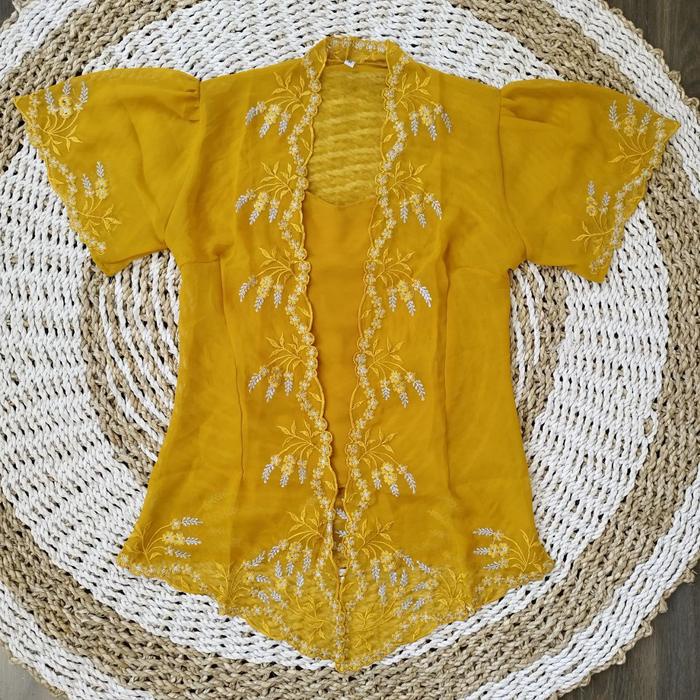 (Hanya Kebaya) Baju Kebaya Jadi Sifon Bordir Padi Tangan Rumbai Kebaya Bali Modern Wisuda Best