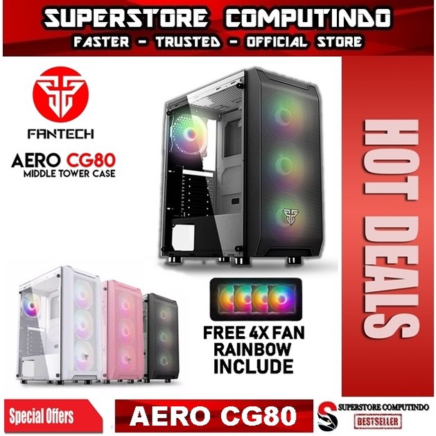Ready Fantech AERO CG80 Tempered Glass Gaming Case