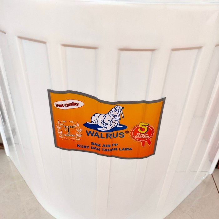 New Gentong Bak Mandi Ember Besar Jumbo Xtra PVC Lux Premium Walrus Putih Berkualitas