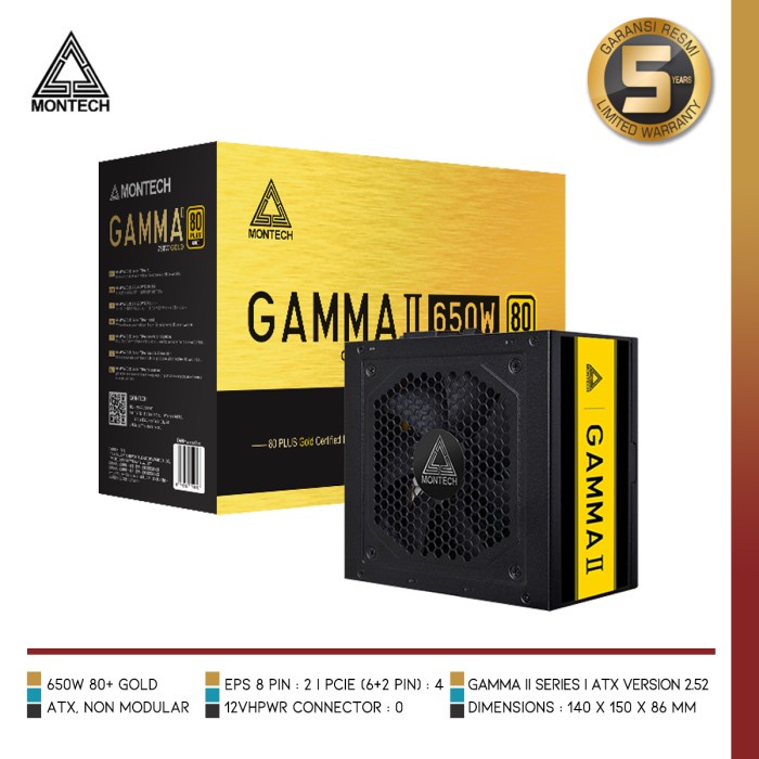 Ready MONTECH GAMMA II 650 GOLD PSU 650W 80+ GOLD