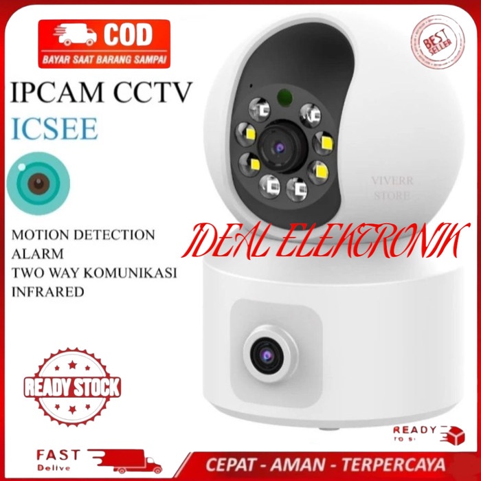CCTV Indoor Dual Lens 8MP PTZ Icsee CCTV wifi dual lensa