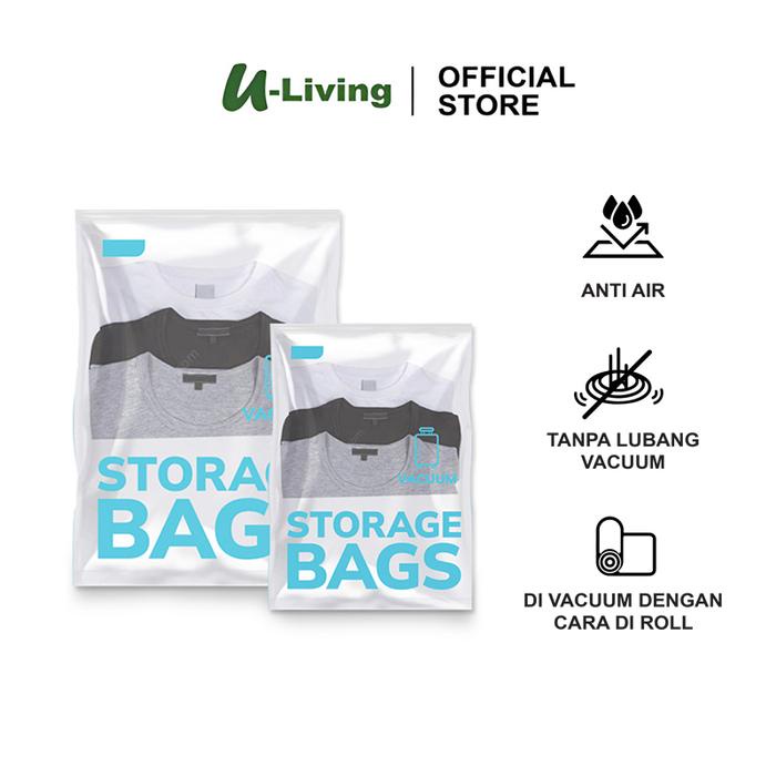 PREMIUM U-Living Plastik Vacuum Bag Hand Roll Plastik Penyimpanan Linting Tanpa Lubang Pakaian Baju