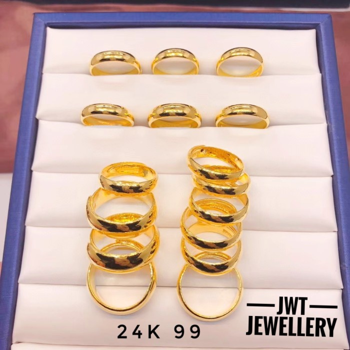 PREMIUM CINCIN EMAS MURNI 24K POLOS BELAH ROTAN CLASSIC RING