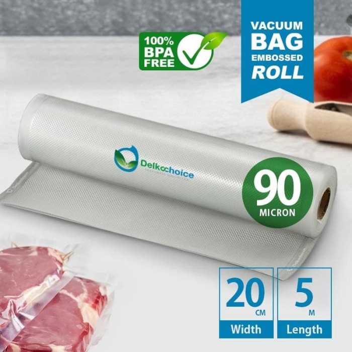 PREMIUM Vacuum Bag / Plastik Vacum Makanan Delkochoice Embossed 30x500cm ROLL