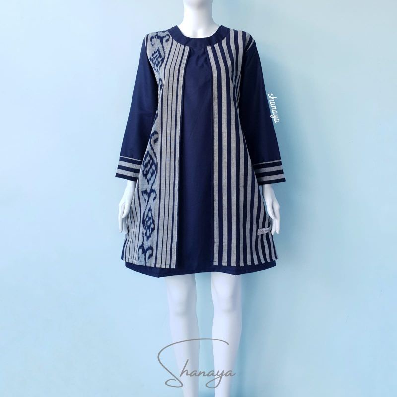 NEW Shanaya Tunik Batik Tenun Kombinasi Toyobo Tenun Original Batik Kerja Baju Batik Wanita Resmi