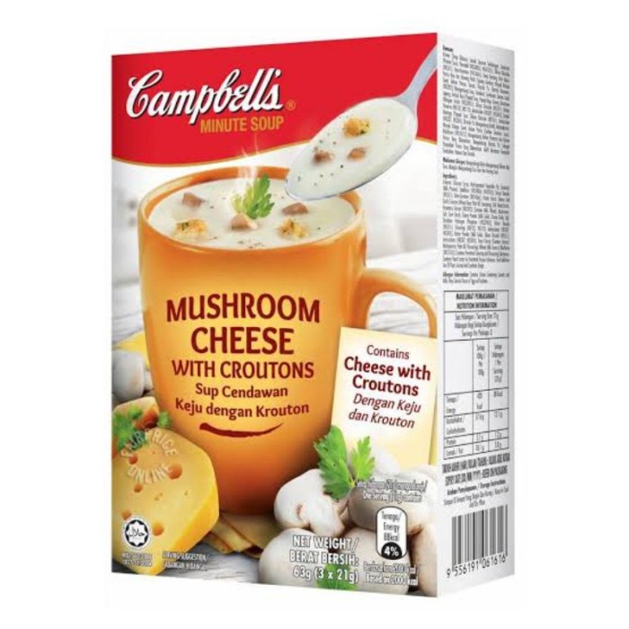 

Promo Terbatas Campbell Sup Jamur Keju 21G Aman