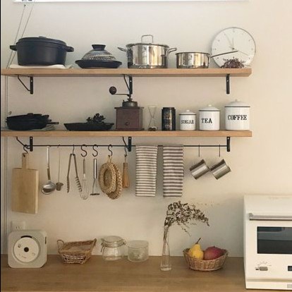 PRODUK TERBATAS RAK DINDING AMBALAN KAYU SOLID BESI BRACKET DEKORASI KAMAR DAPUR