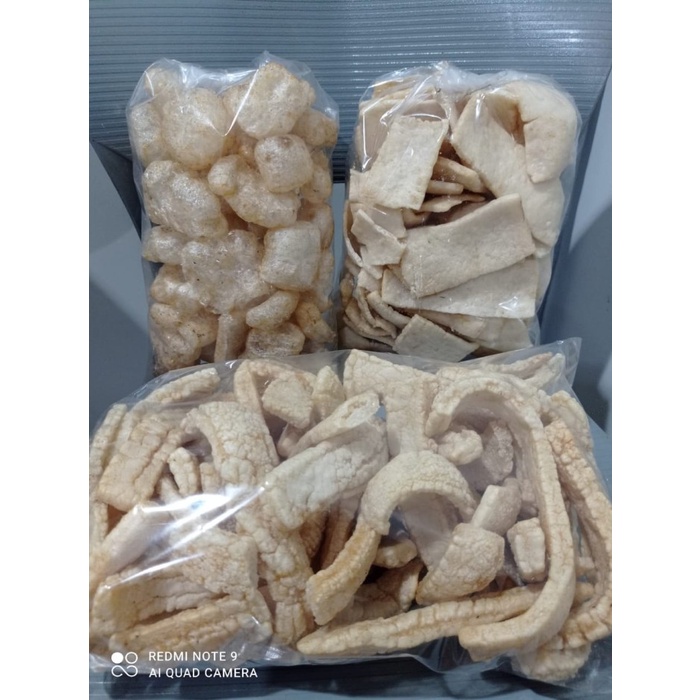 Paket Krupuk Kerupuk Kripik Keripik Kulit Gendar Coklat Panjang Rambak