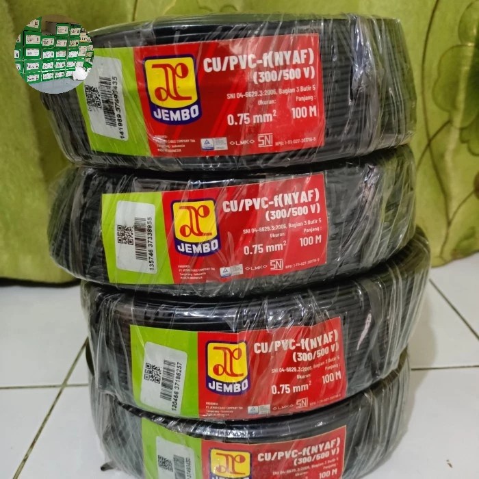 Kabel nyaf 0,75 jembo 100m tembaga serabut