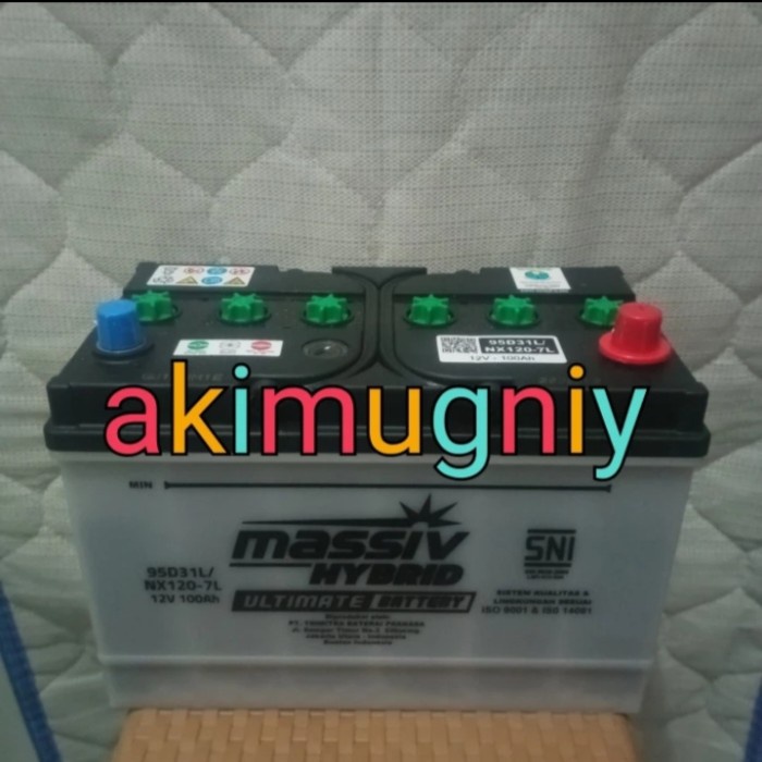 Bagus Aki Mobil 95D31L Nx120-7L Hybrid 12V 100Ah Gs Incoe Amaron Gforce