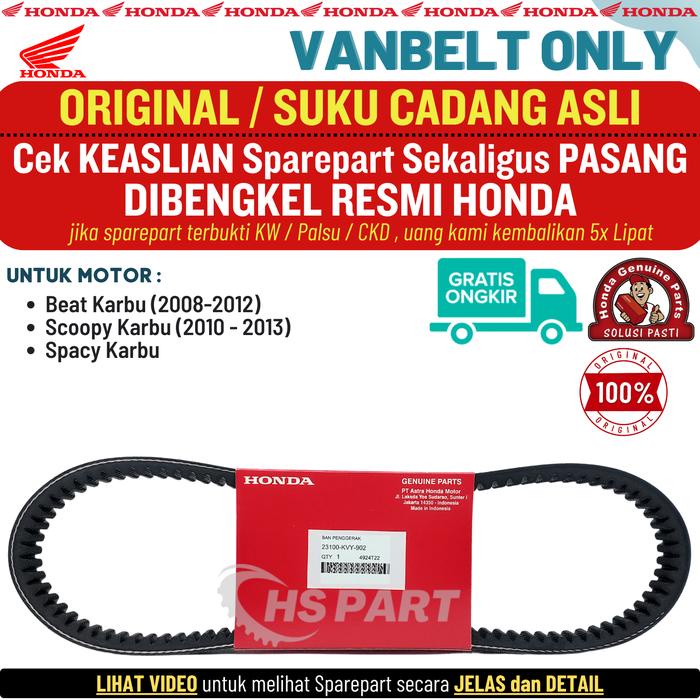 VANBELT BEAT KARBU ORIGINAL HONDA , VANBELT SCOOPY KARBU ORIGINAL , VANBELT SPACY KARBU KARBU ORI ,
