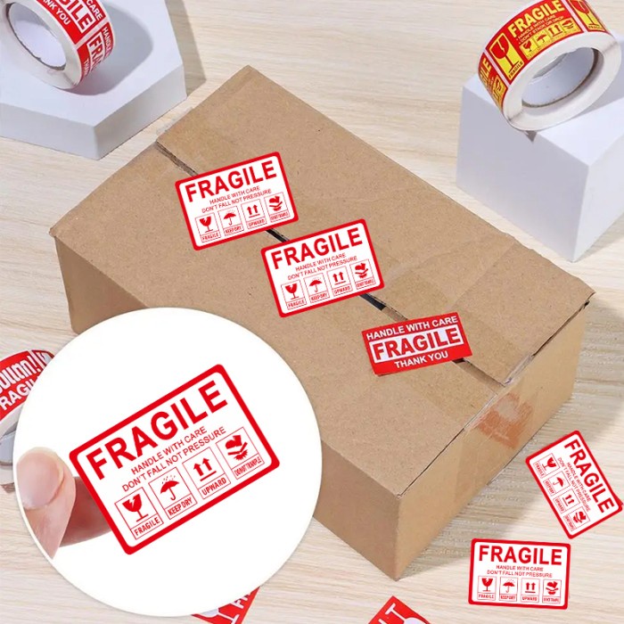 

Promo 1000Pcs Sticker Label Fragile Lakban Fragile Merah Fragile Unboxing Handle With Care Sticker