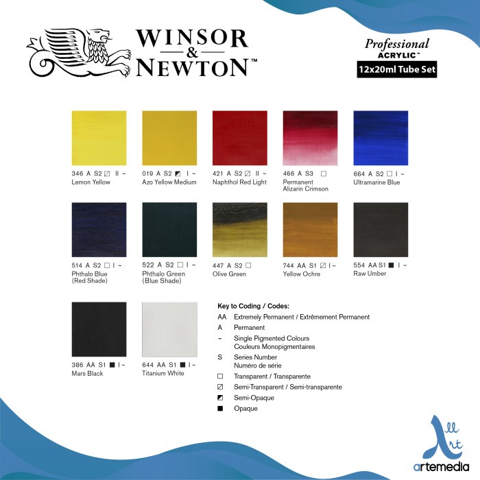 

TERLARIS Cat Akrilik Winsor & Newton Professional Acrylic Paint Tube Set