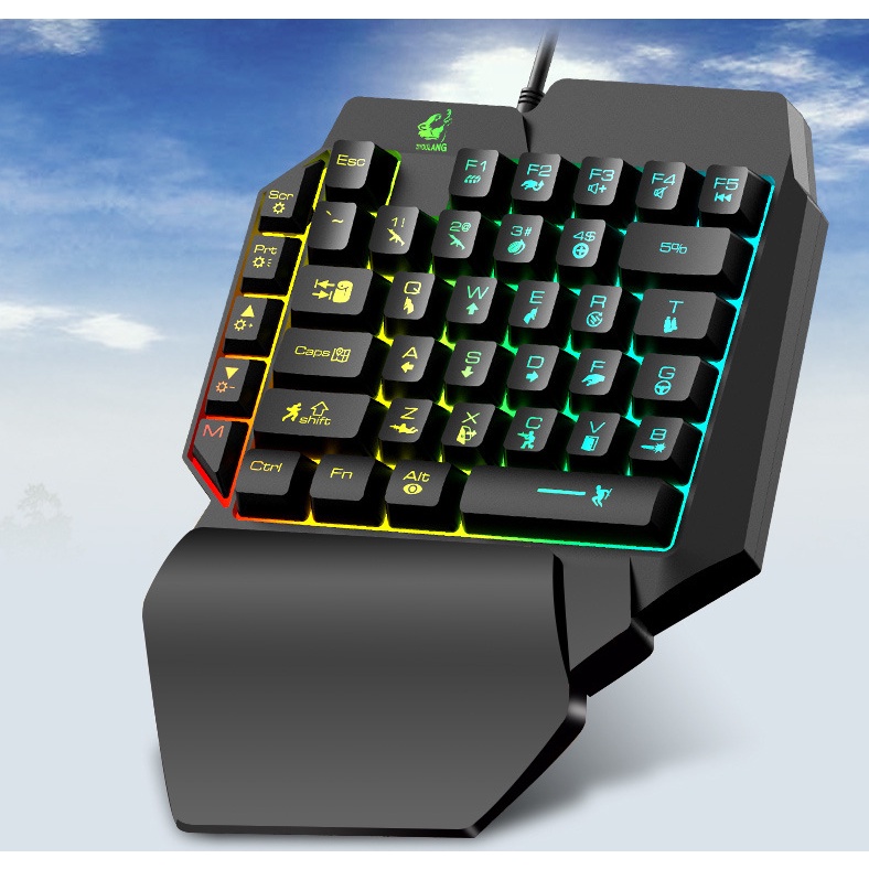 MEMO ZH01 OTG keyboard gaming dan Mouse/Single Hand Gaming RGB Keyboard dan mouse Converter