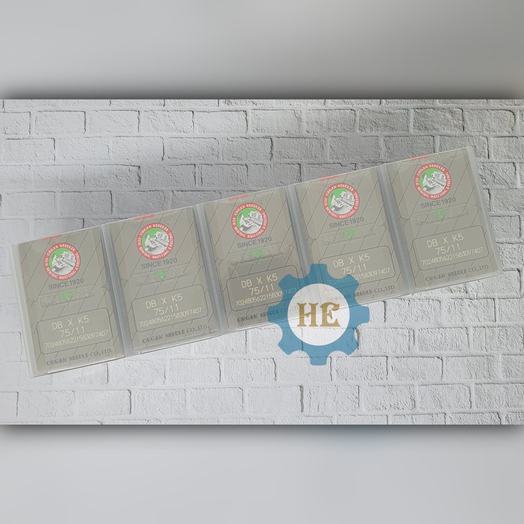 JARUM BORDIR MERK ORGAN / JARUM ORGAN ORIGINAL JEPANG / DB X K5 / SPAREPART MESIN BORDIR KOMPUTER