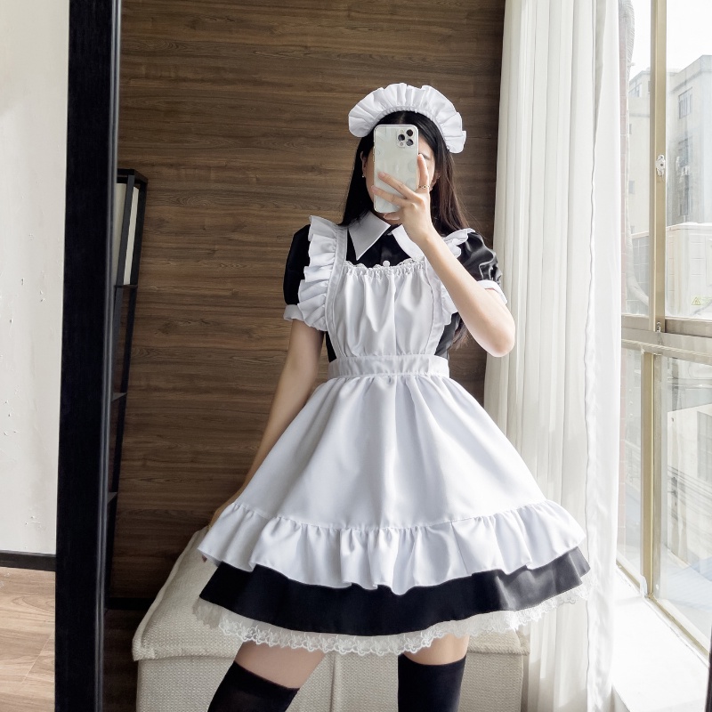 Gothic Lolita Anime Maid Cosplay Costumes Women Plus Size Love Live Cosplay Halloween Animation