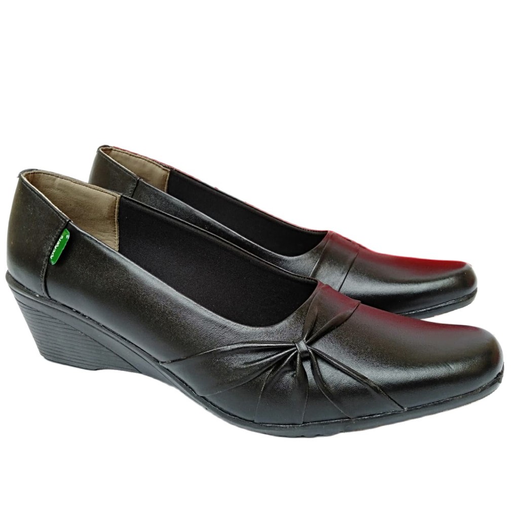 DISKON SEPATU PANTOFEL WANITA KERJA FORMAL KANTOR KICKERS KULIT ASLI ORIGINAL WEDGES MURAH KEKINIAN