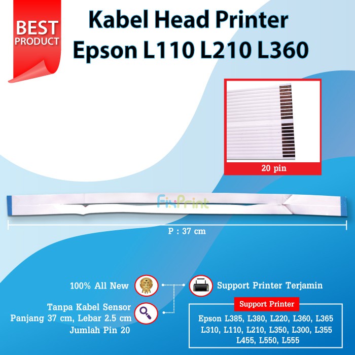 Kabel Head Epson L360 L365 L310 L110 L210 L220 L350 L300 L355 L455 L550 L555 Tanpa Kabel Sensor