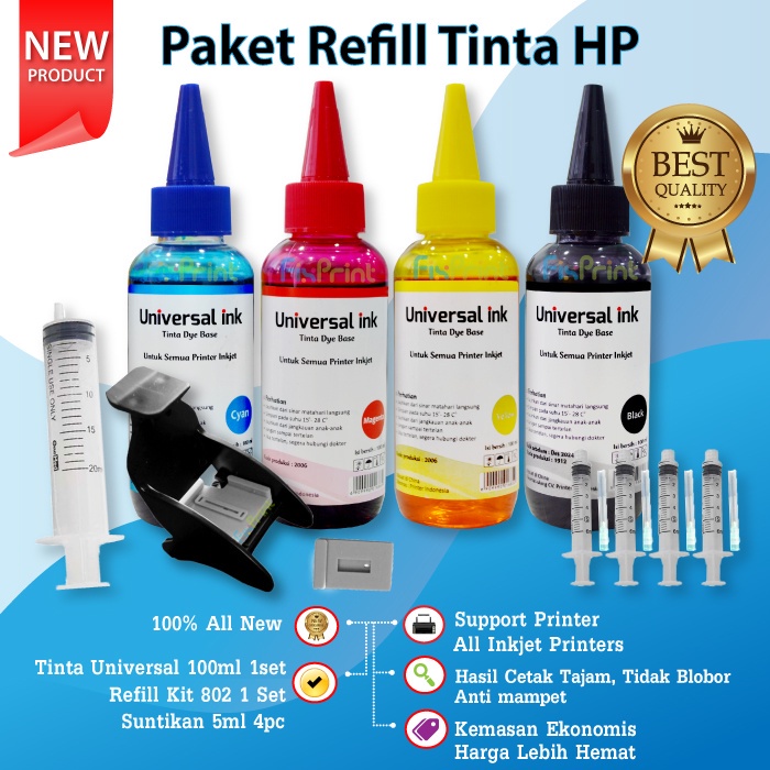Paket Refill Tinta Printer HP 2135 2335 2336 2337 2775 2776 1515 1510 Refill Tinta HP Tinta Refill