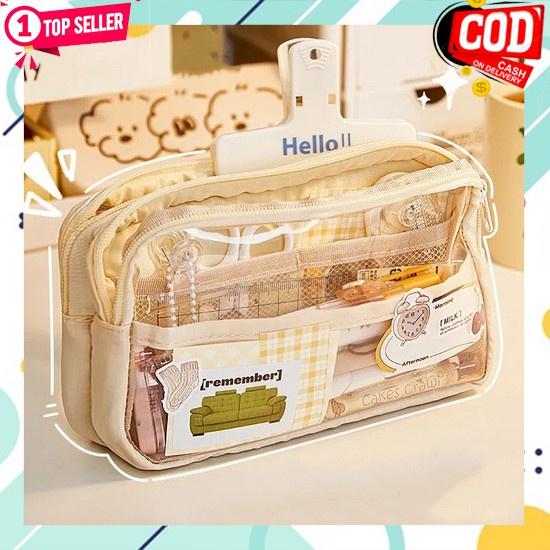 

Tempat Pensil Aesthetic Dosgrip Untuk Sekolah Disgrib Anak Laki Perempuan Dusgrip Korean Style Viral Pouch Wadah Pengsil Lucu Pencil Case Cewek Cowok Aesthatic Disgrip Murah Korea Estetik Kotak Pensil Edge Color Transpar Kapasitas Besa Kotak Pensil Tran