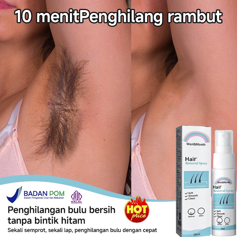 Spray Penghilang Bulu 20ml Hair remover Pembersih bulu ketiak dan miss v Pencukur bulu ketiak